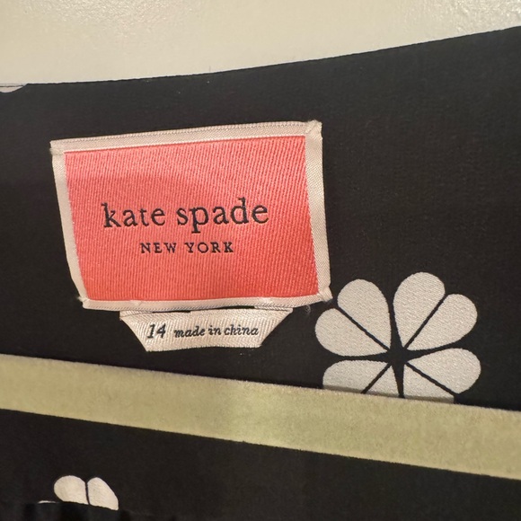 Kate Spade Black and White Floral Long Sleeve Dress - Picture 3 of 4